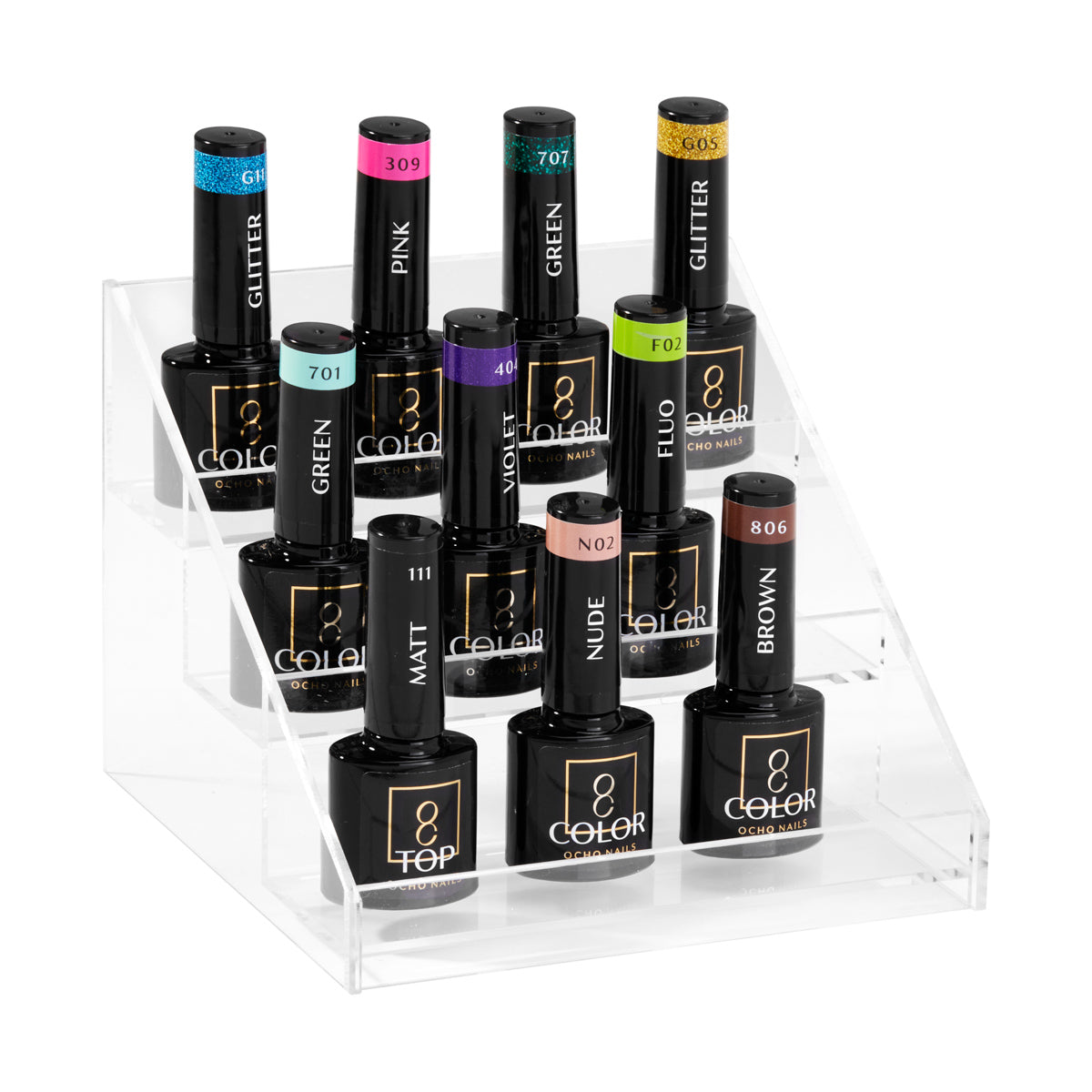 Nail polish display stand C25 in clear plastic