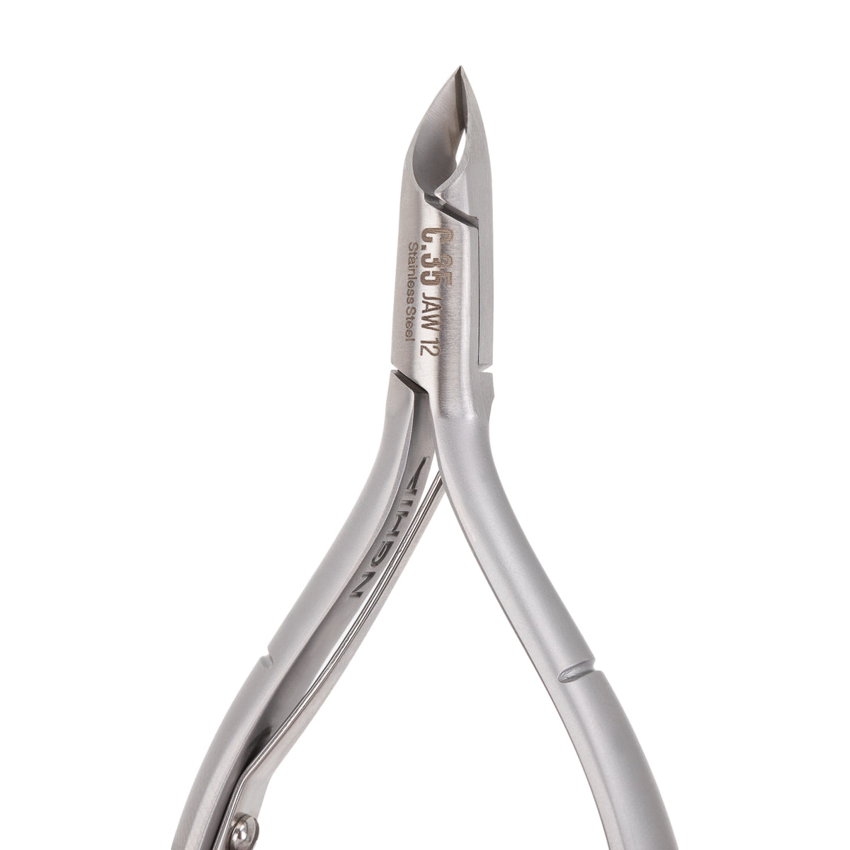 Nghia cuticle nippers C-35 shown in the hand