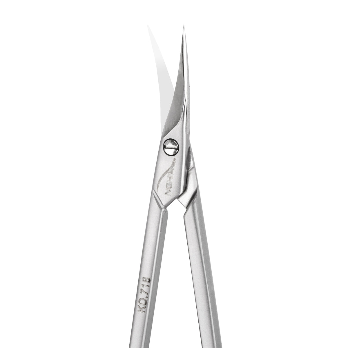 Nghia left-handed cuticle scissors KD.718 working tip detail