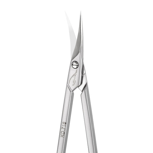 Nghia left-handed cuticle scissors KD.718 working tip detail