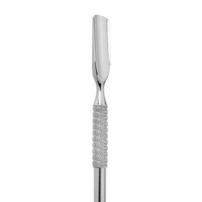 Nghia metal cuticle pusher P-13 shown in the hand