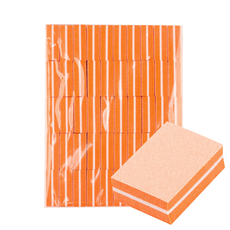 Ocho Nails mini buffer blocks in orange, pack of fifty