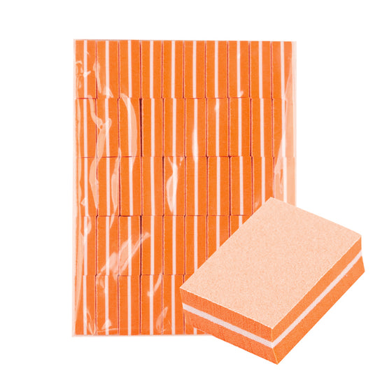 Ocho Nails mini buffer blocks in orange, pack of fifty