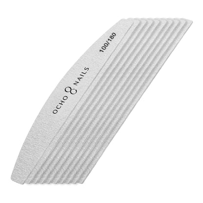 Ocho Nails half-moon file in use shaping a nail