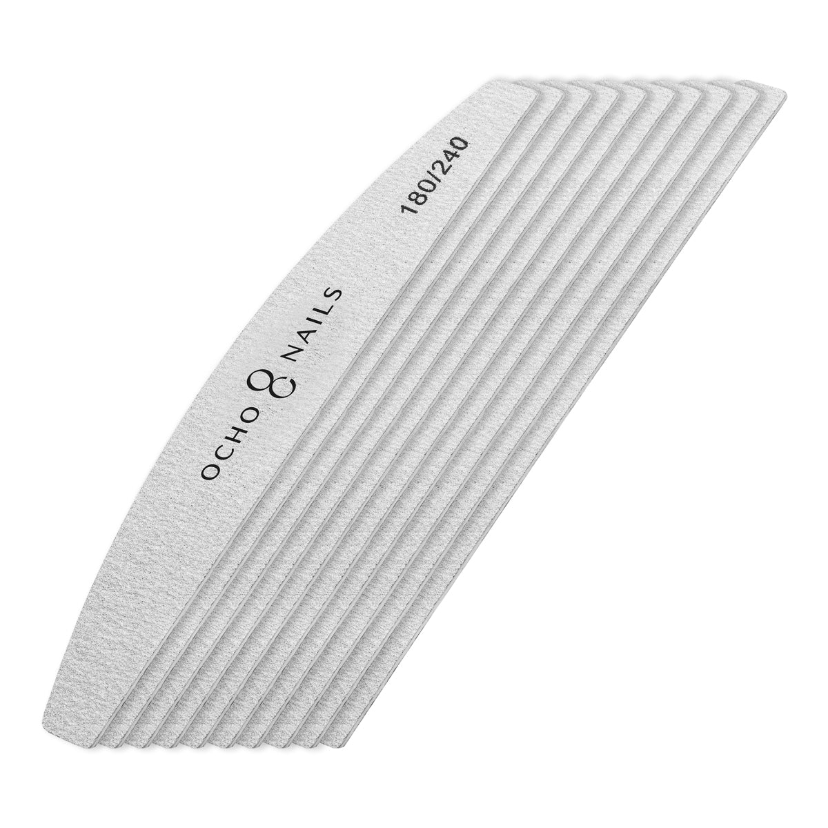 Ocho Nails half-moon file in use shaping a nail