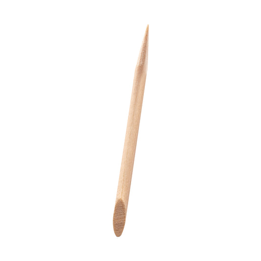 Single Ocho Nails wooden cuticle stick, 6.5 cm, with spatula and pointed end
