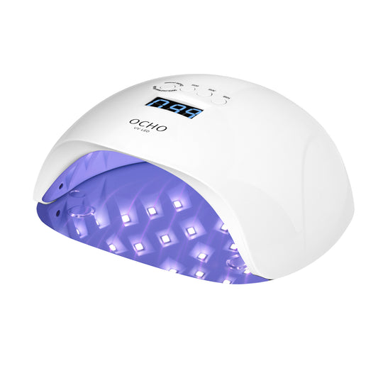 Ocho Nails X13 dual LED UV nail lamp, 65W, white with mirrored base