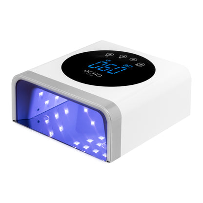 Ocho Nails X22 cordless dual LED UV nail lamp, 72W, white with mirrored base