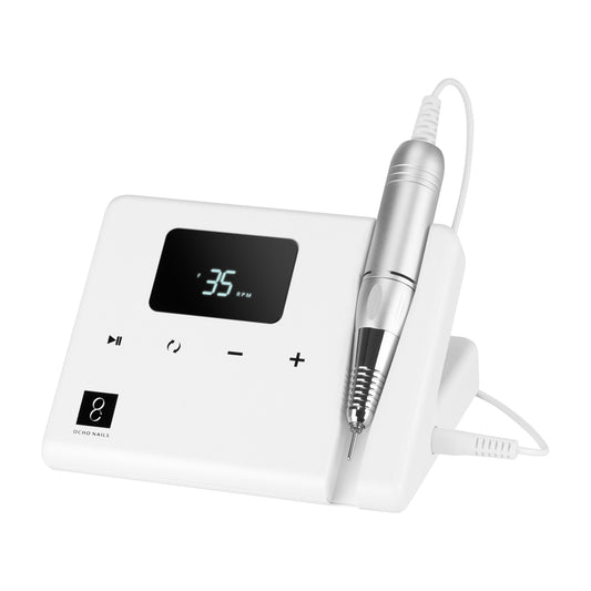 Ocho Technic 65W white nail drill machine with digital display and touch panel