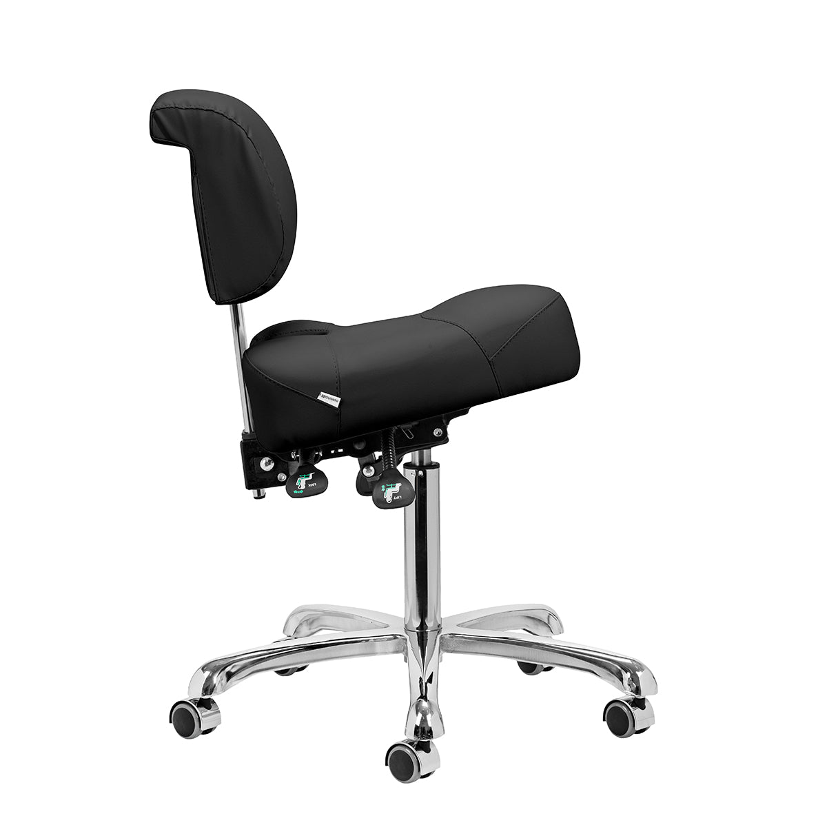 Giovanni 1005 podiatry stool black base and castors