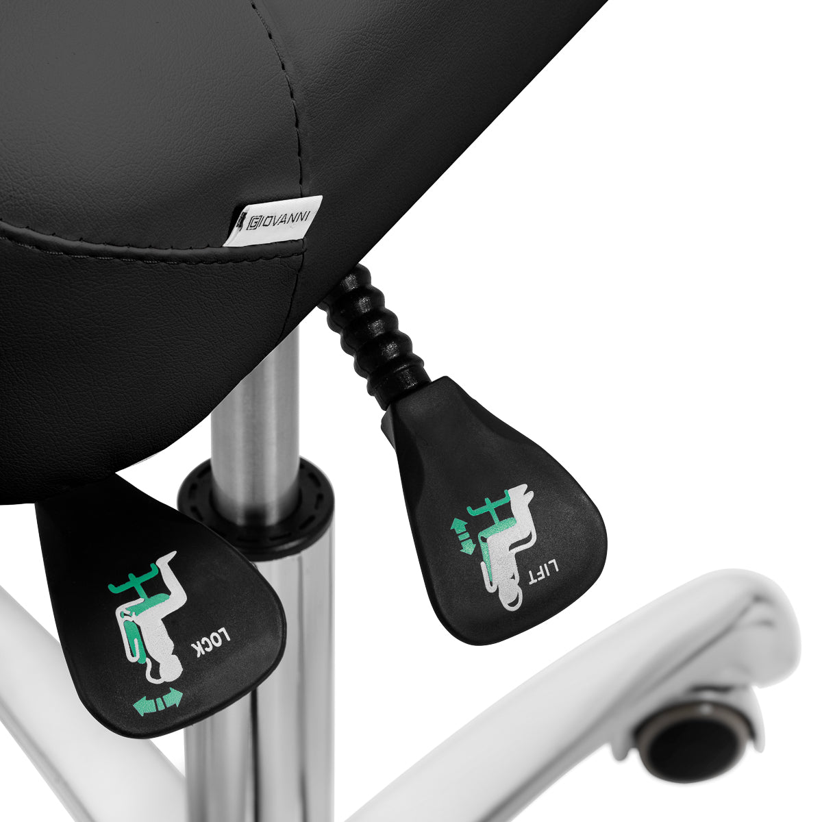Giovanni 1005 podiatry stool black from the back