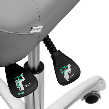 Giovanni 1005 podiatry stool grey from the back