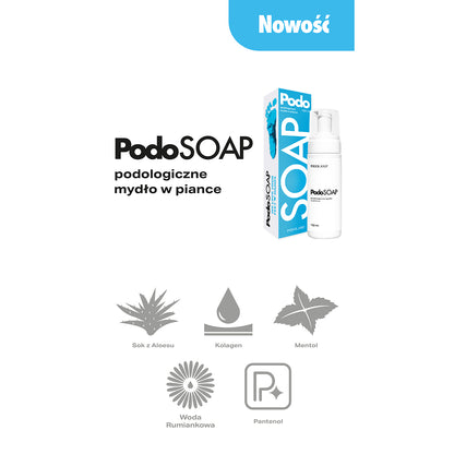 Podoland PodoSoap foam soap in use
