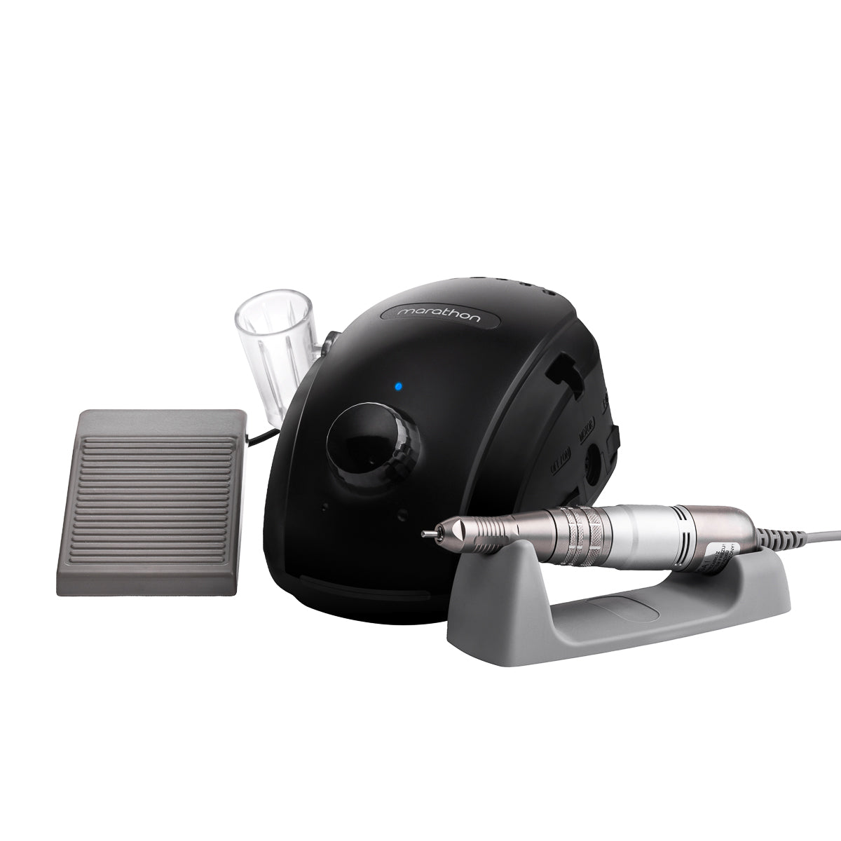 Black Saeyang Marathon 3 Champion NEW nail drill machine with H200 handpiece, 30,000 RPM