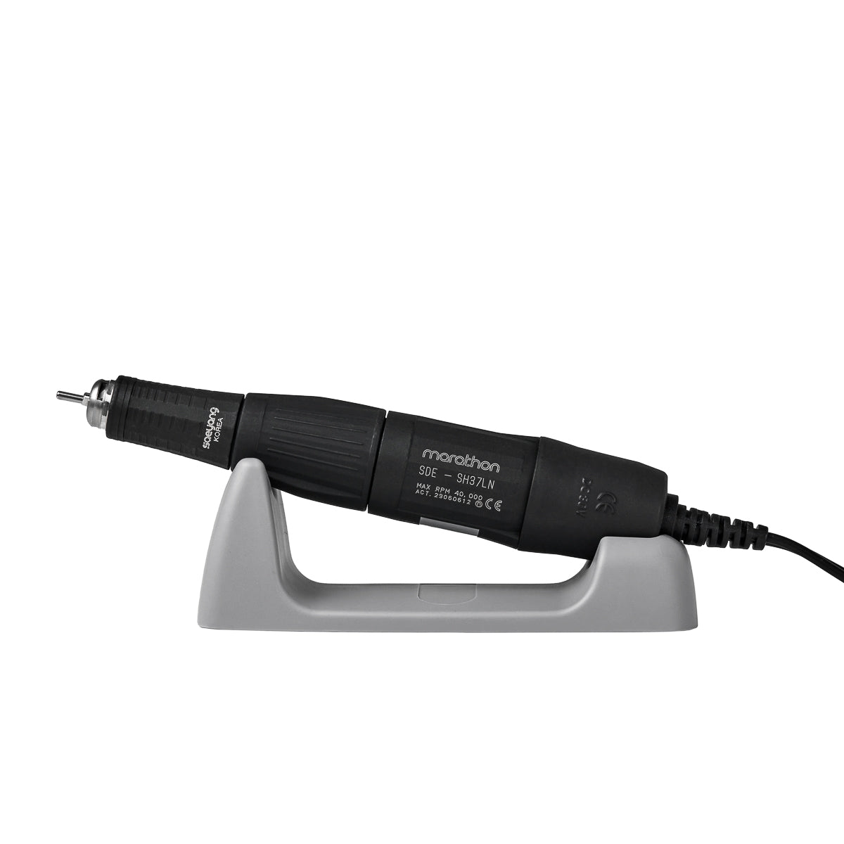 Black Saeyang Marathon 3 Champion NEW nail drill machine with SH37LN handpiece, 40,000 RPM