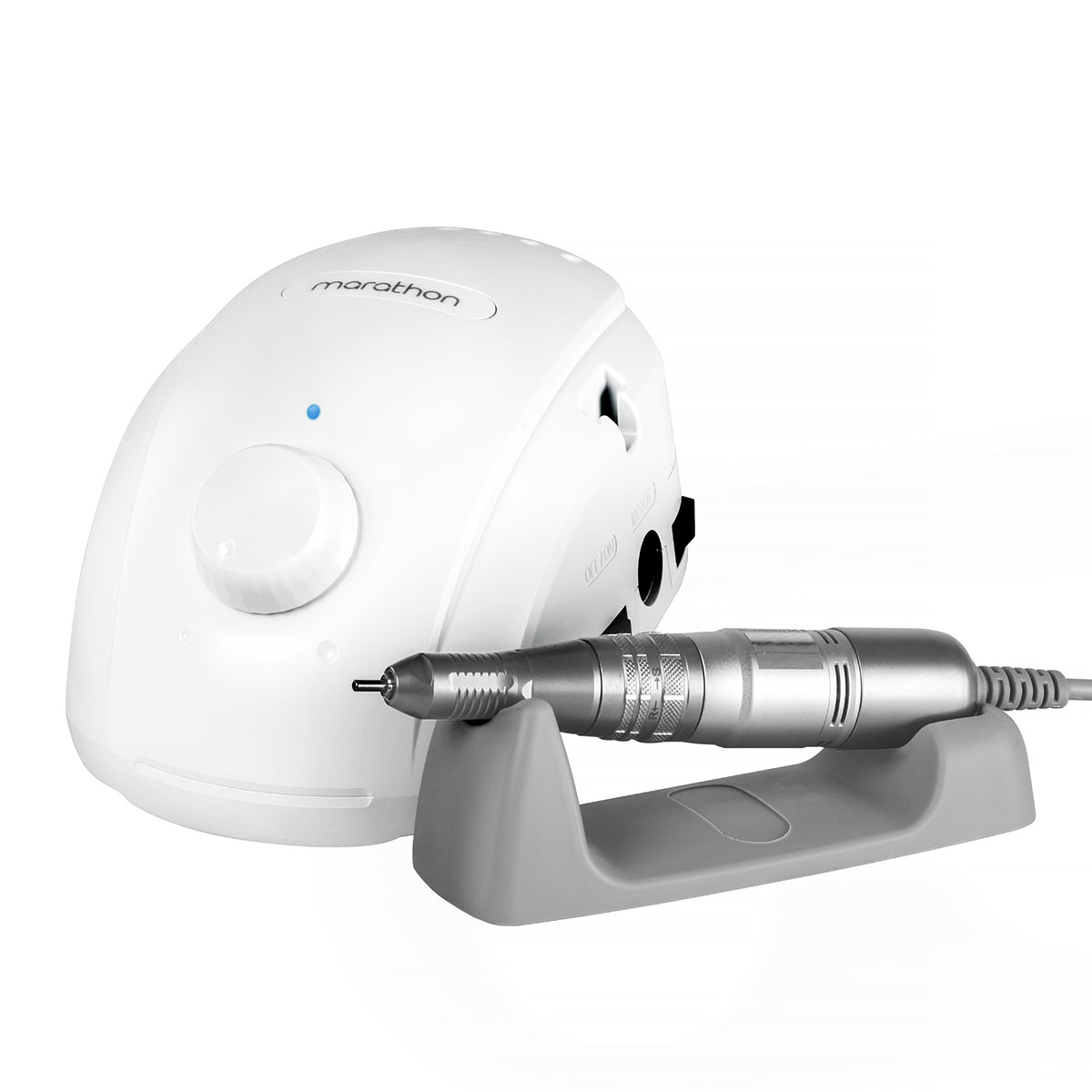 White Saeyang Marathon 3 Champion NEW nail drill machine with H200 handpiece, 30,000 RPM