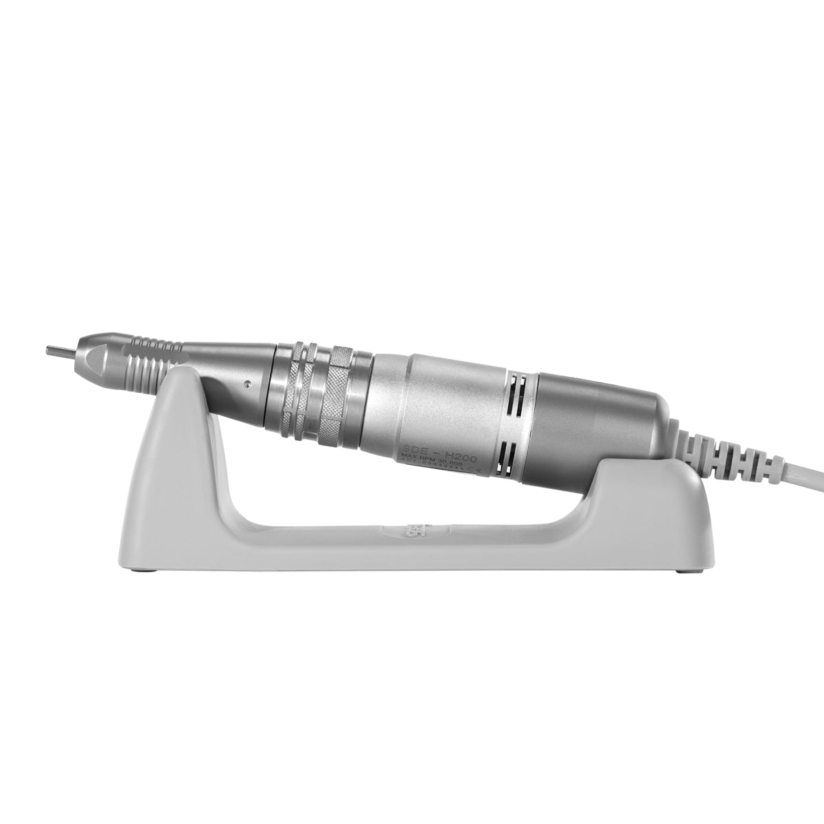 Pink and white Saeyang Marathon K35 mini nail drill machine with H200 handpiece, 30,000 RPM