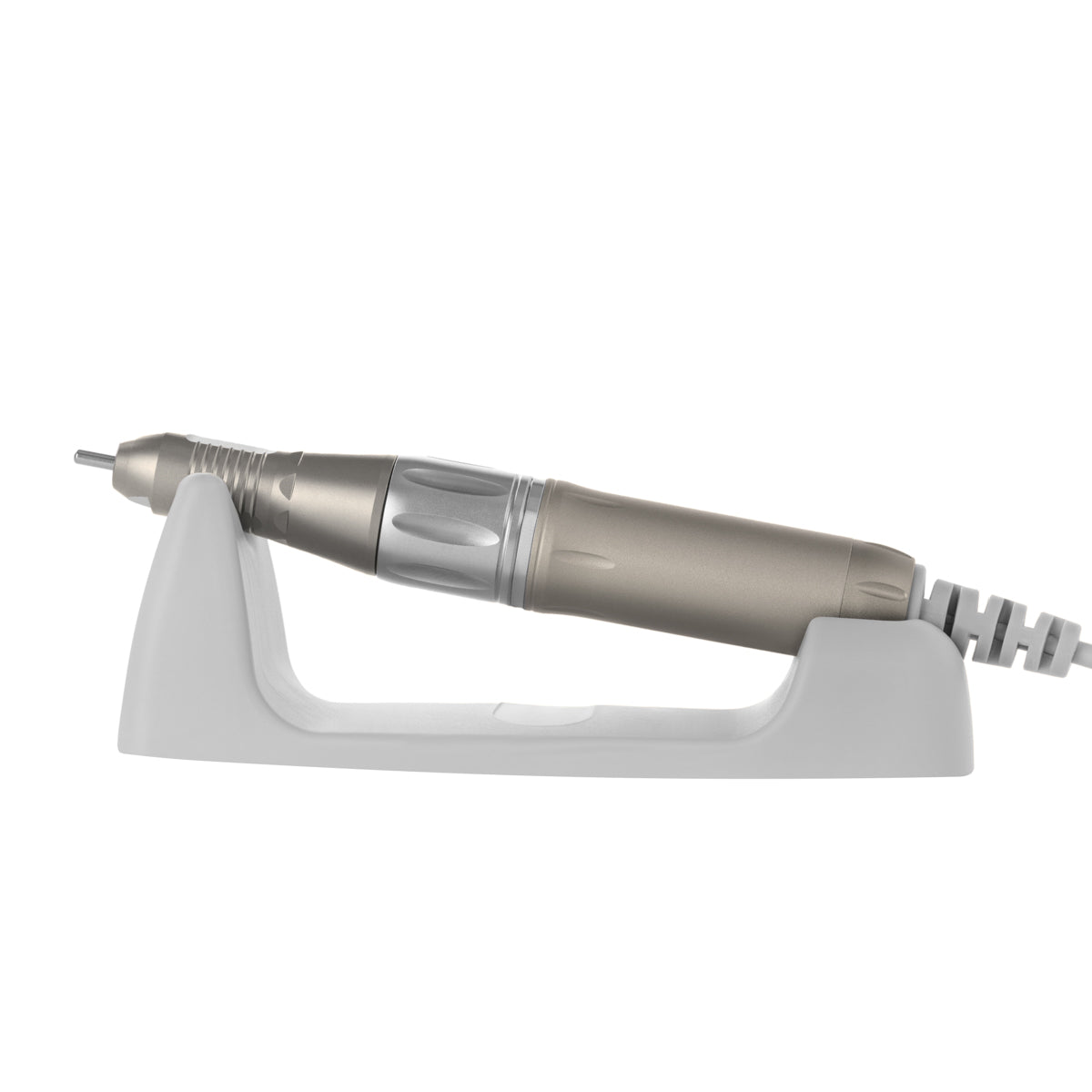White Saeyang Marathon Mini Cro cordless nail drill machine with brushless BS30 handpiece, 30,000 RPM