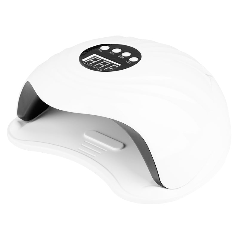 Seashel nail lamp front view with the curing chamber open