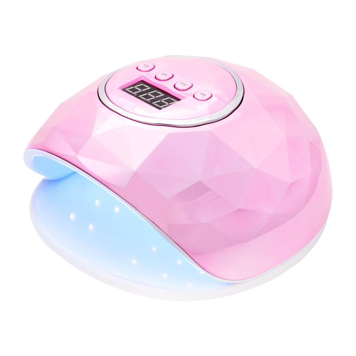 Shiny dual LED UV nail lamp, 86W, pearl pink finish