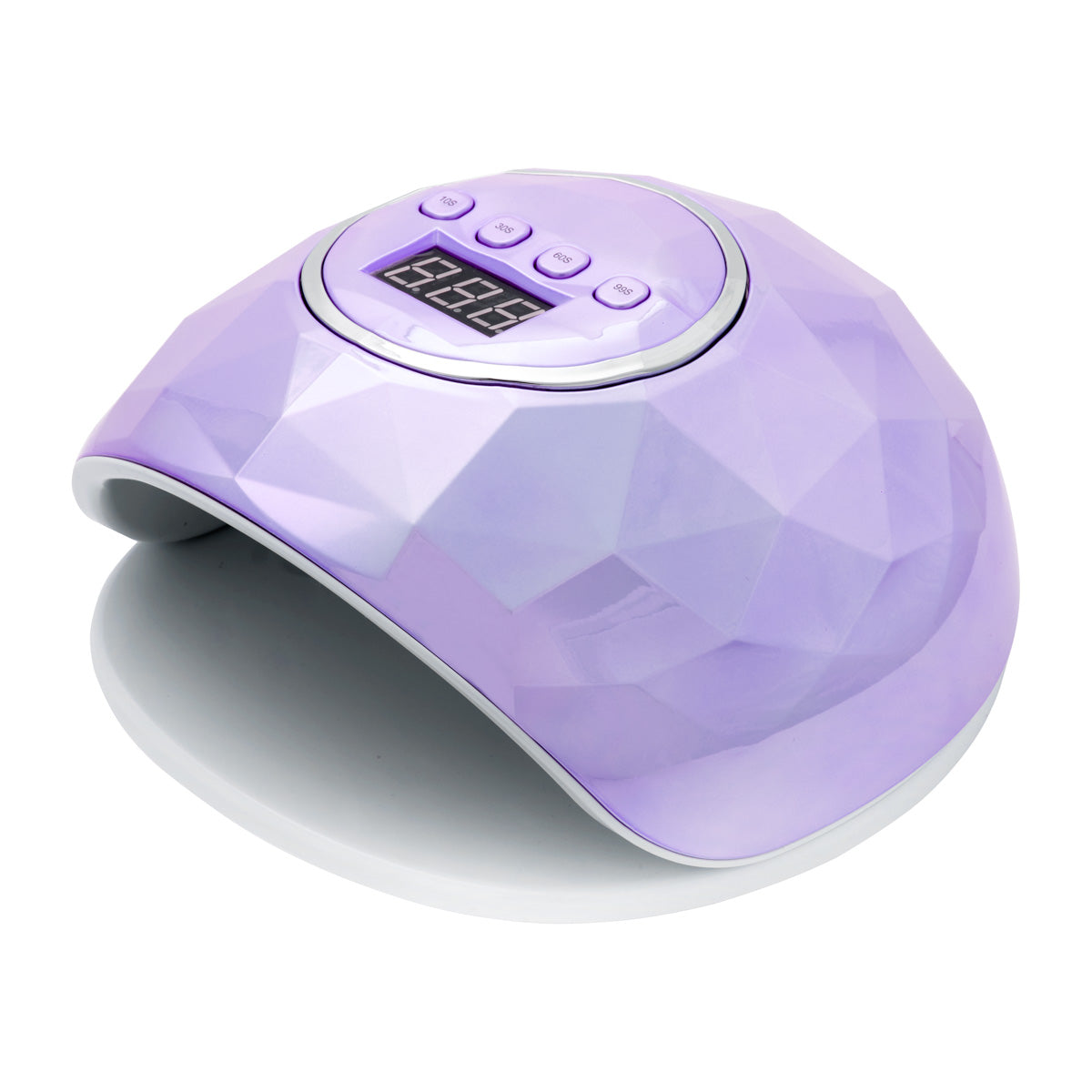 Shiny nail lamp front view with the curing chamber open