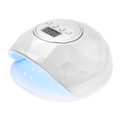 Shiny dual LED UV nail lamp, 86W, pearl white and silver finish