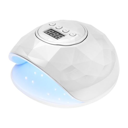 Shiny dual LED UV nail lamp, 86W, pearl white and silver finish