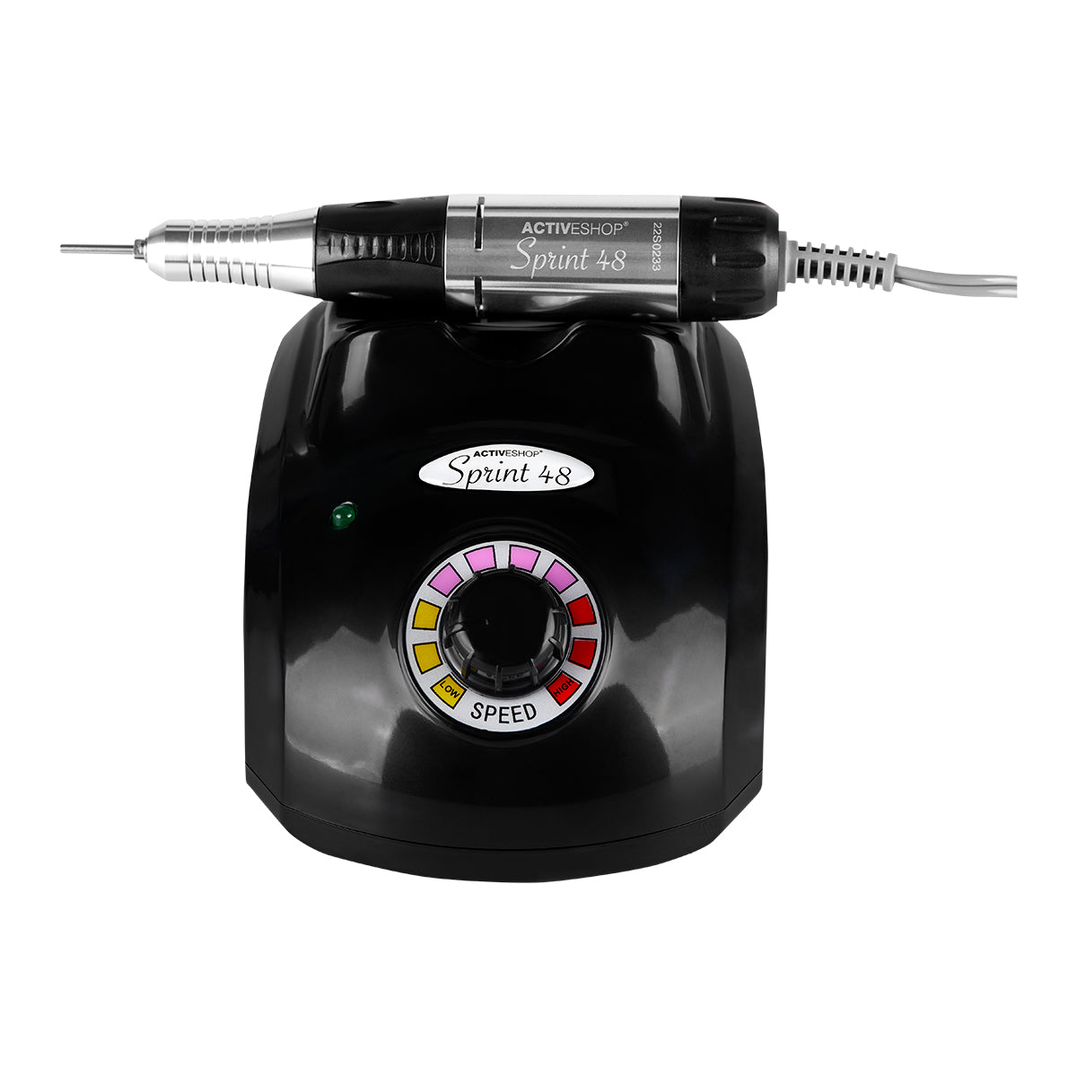 Sprint 48 Basic black nail drill machine with compact base and handpiece