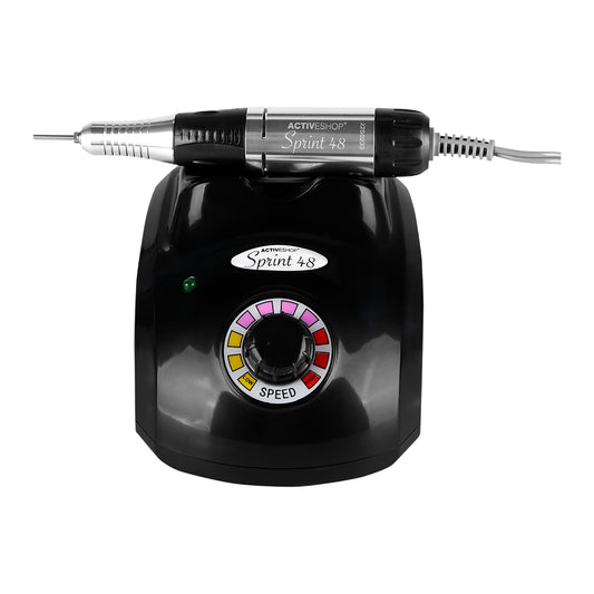 Sprint 48 Basic black nail drill machine with compact base and handpiece