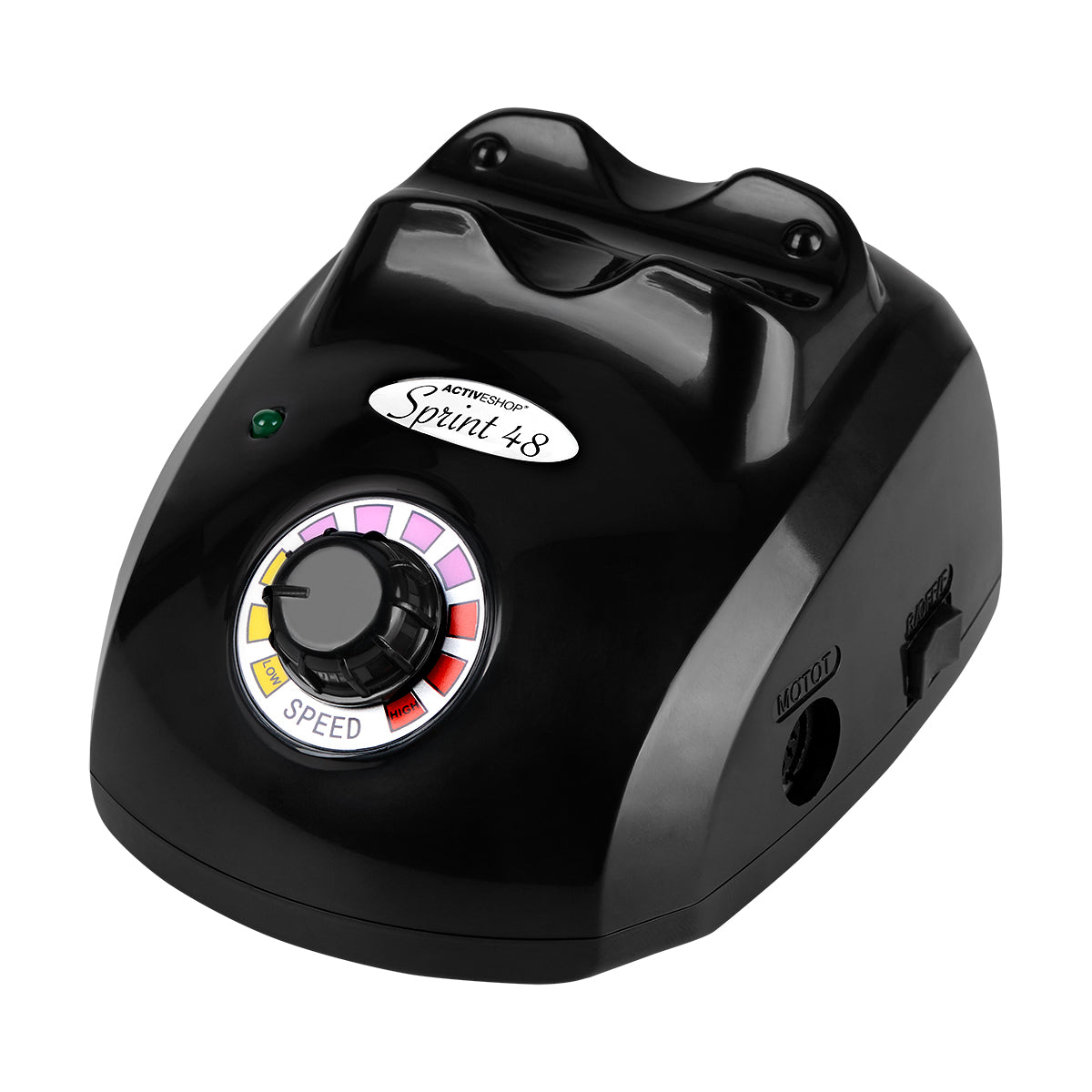 Sprint 48 Basic black nail drill machine with compact base and handpiece