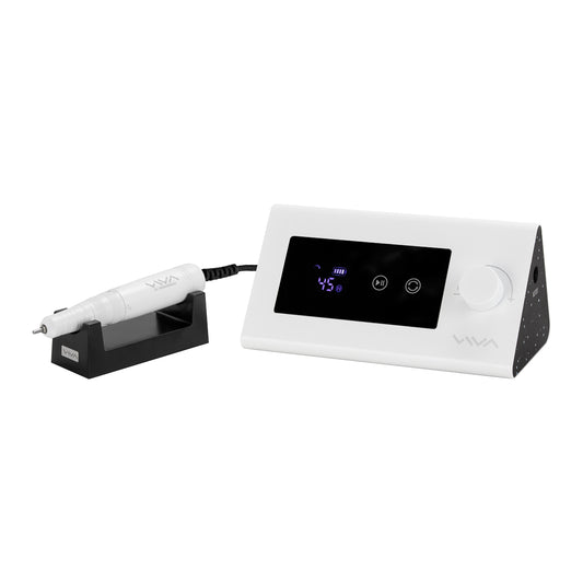 Viva 602 S white nail drill machine with digital display and handpiece stand