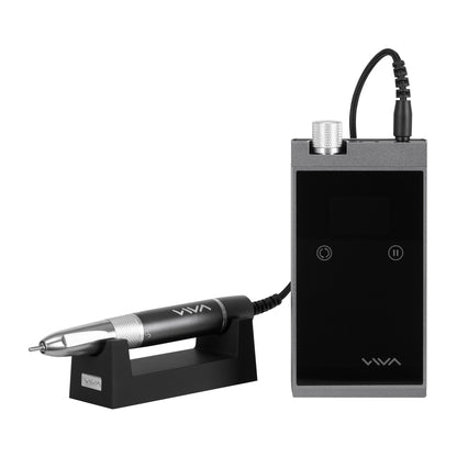 Viva Pro 601 cordless brushless nail drill machine in grey metal housing with digital display