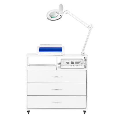 Y-200 podiatry unit on castors with Exo Podo Line drill, Elegante magnifying lamp and UV-C steriliser