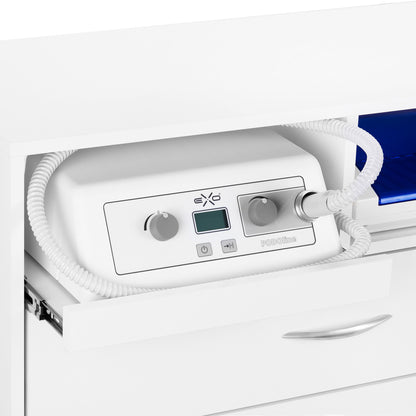 Y-200 podiatry unit on castors with Exo Podo Line drill, Elegante magnifying lamp and UV-C steriliser