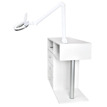 Y-300 podiatry unit on castors with Exo Podo Line drill, Elegante magnifying lamp and UV-C steriliser