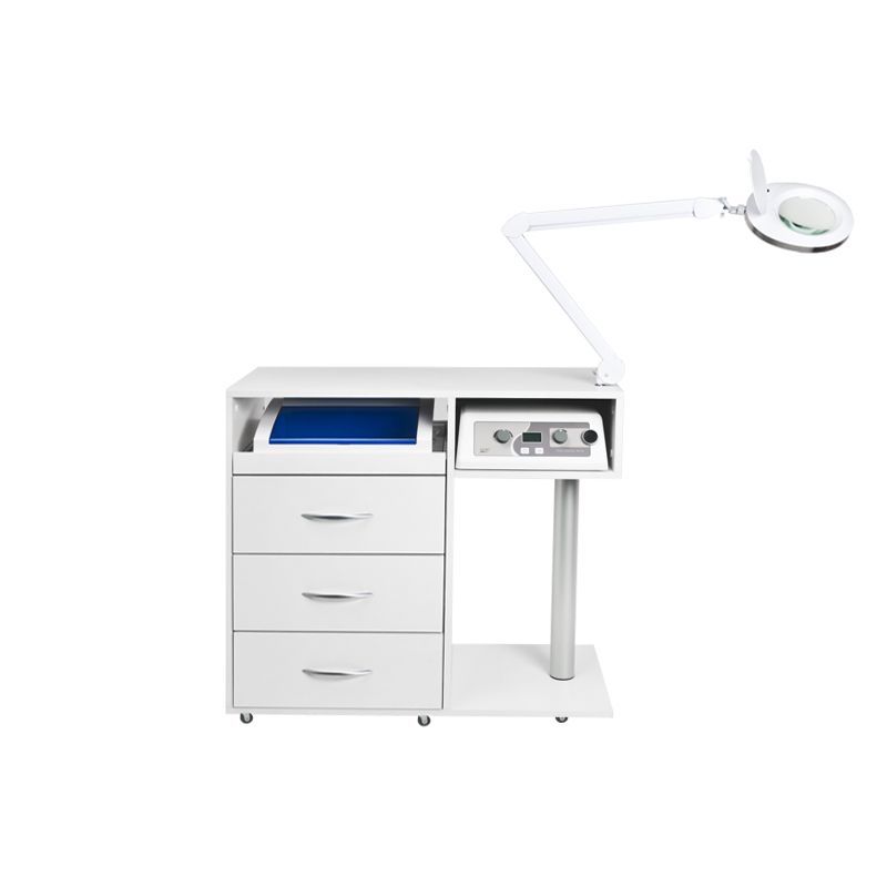 Y-300 podiatry unit on castors with Exo Podo Line drill, Elegante magnifying lamp and UV-C steriliser