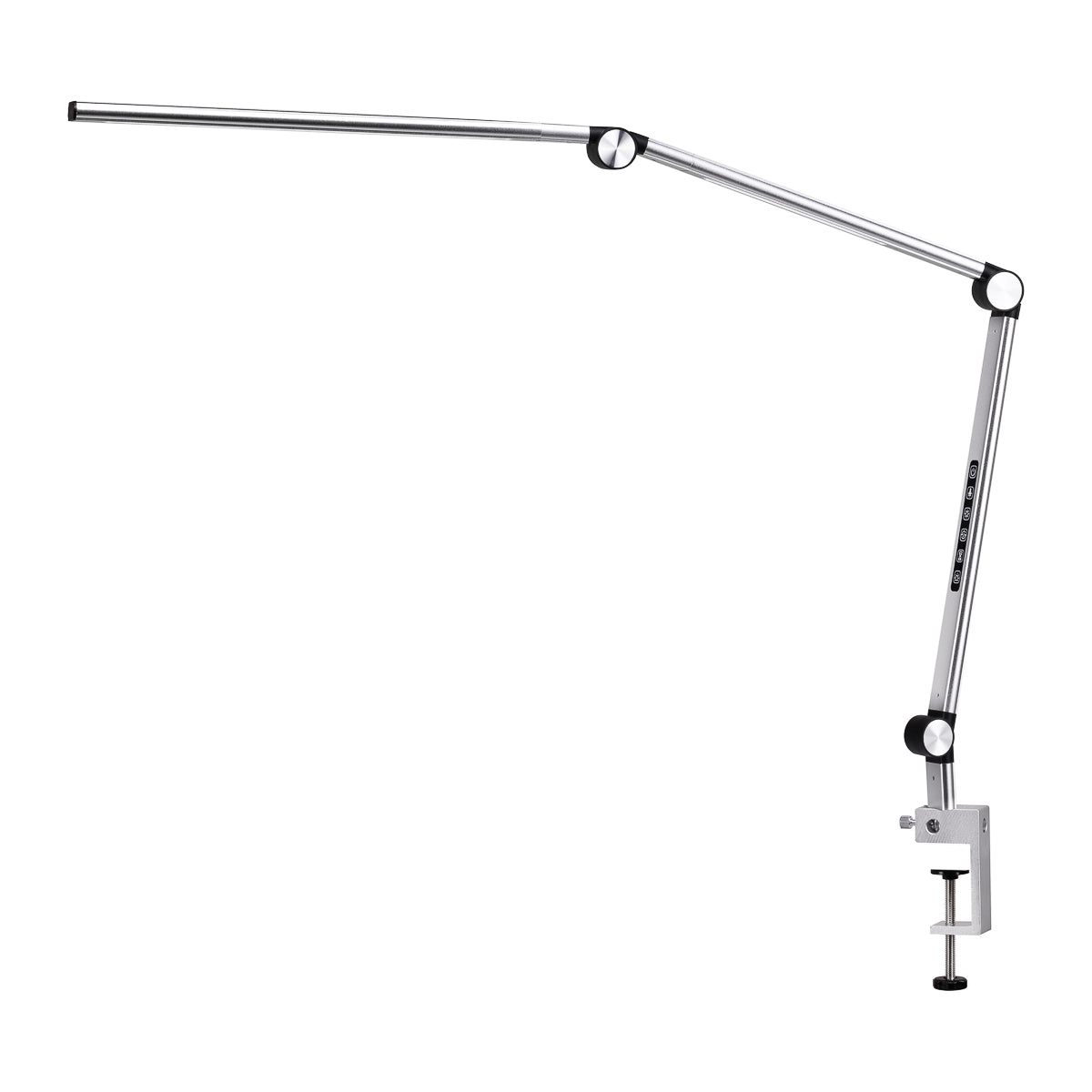 Yoga lamp clamped to a treatment table