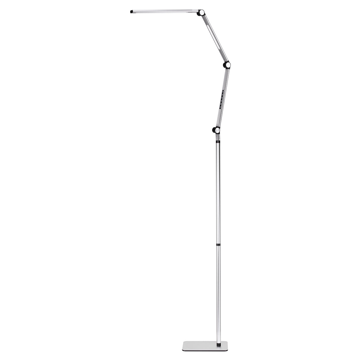 Yoga LED treatment lamp in silver with hinged head