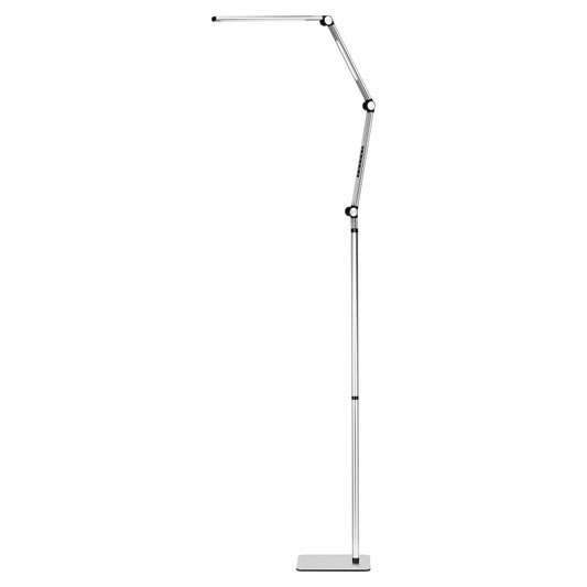 Yoga LED treatment lamp in silver with hinged head