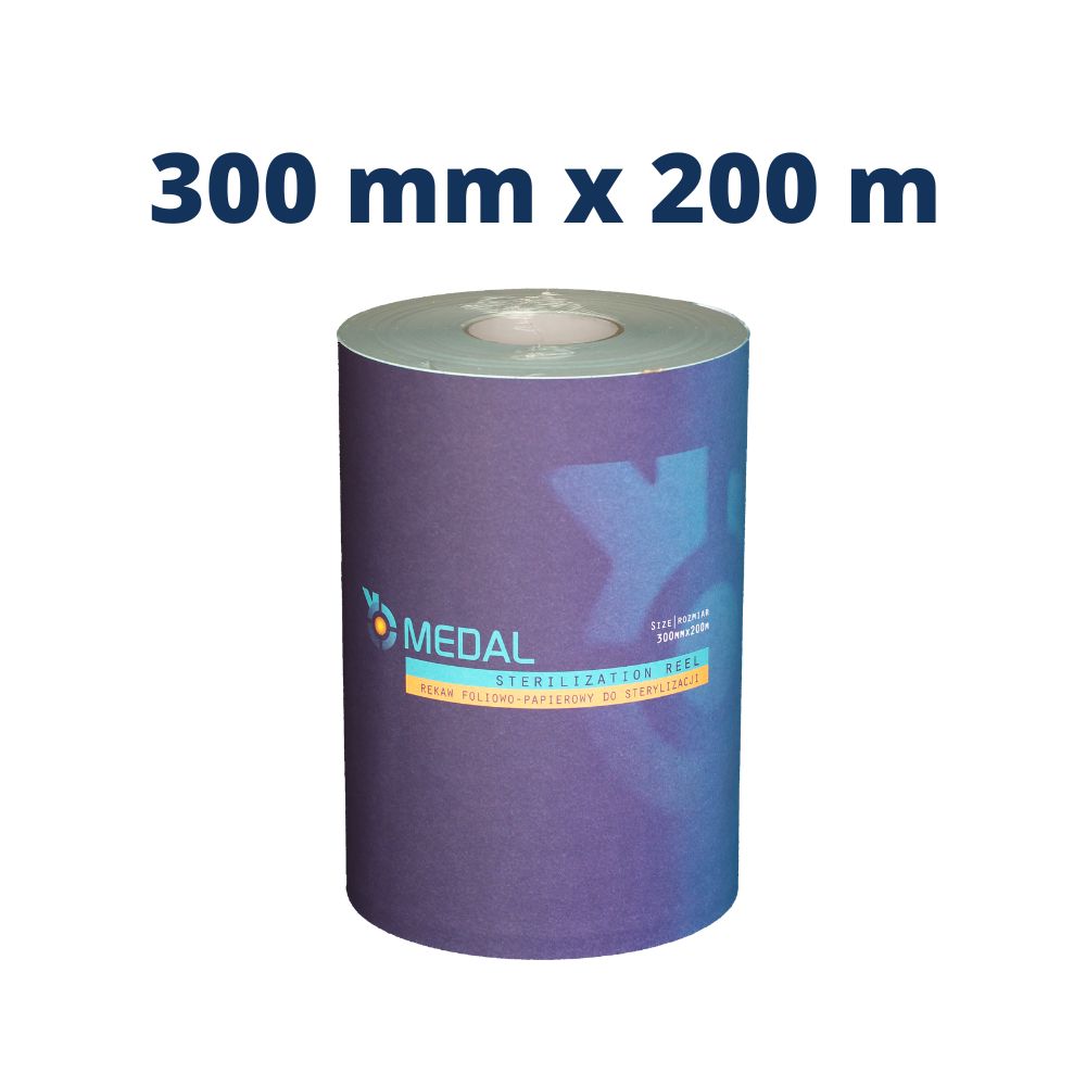AUTOCLAVE STERILIZATION REEL Medical Pouch on Continuous Roll Three 3 indicators (STEAM, EO, FORM)